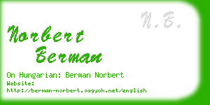 norbert berman business card